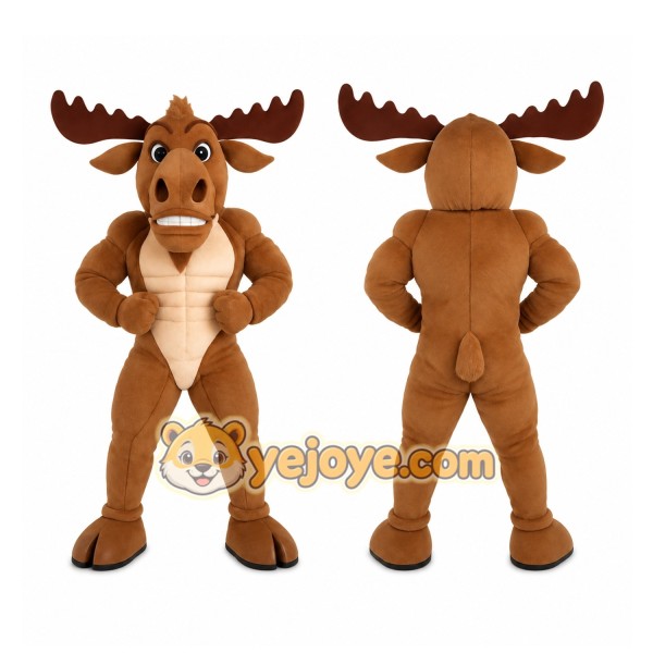 Brown Moose Mascot Costume