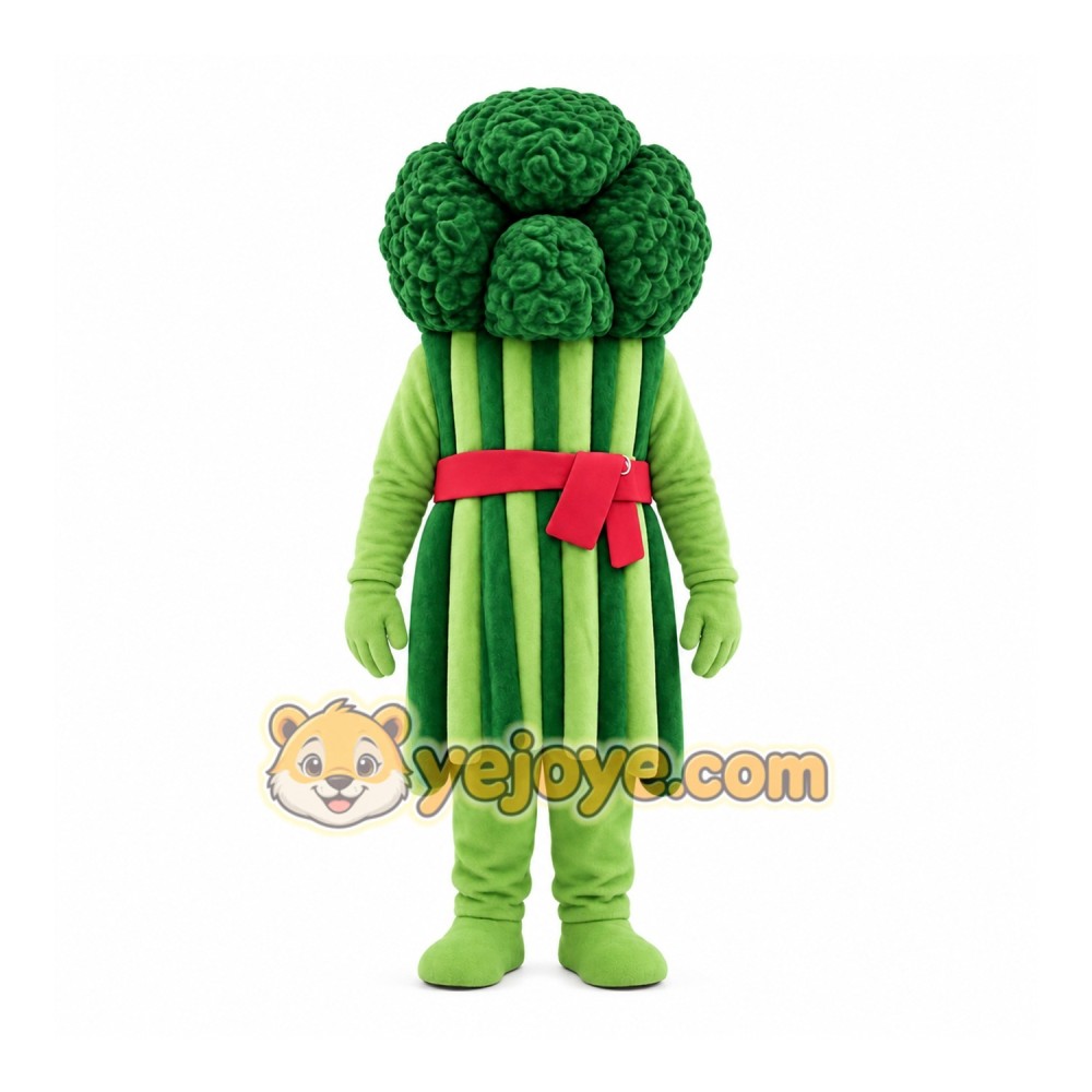 Green Broccoli Mascot Costume Green Broccoli Mascot Costume
