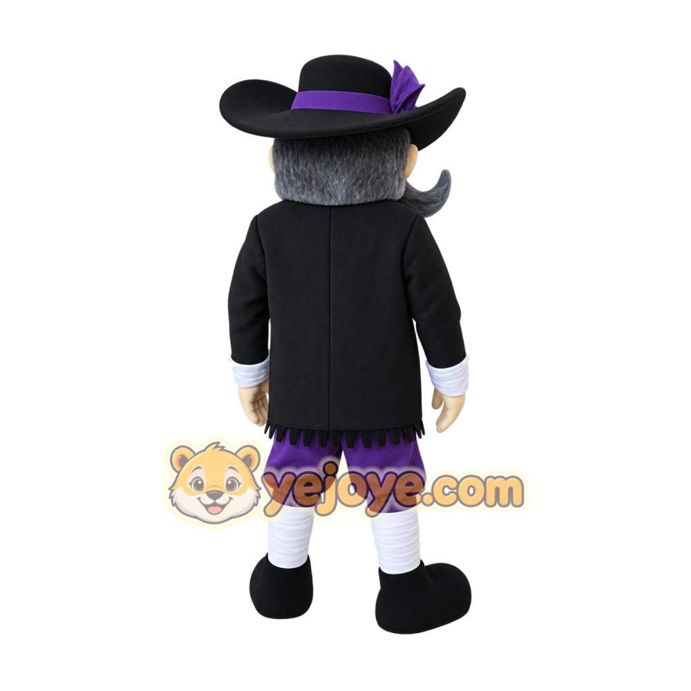 Black and Purple Grandpa Mascot Costume Black and Purple Grandpa Mascot Costume