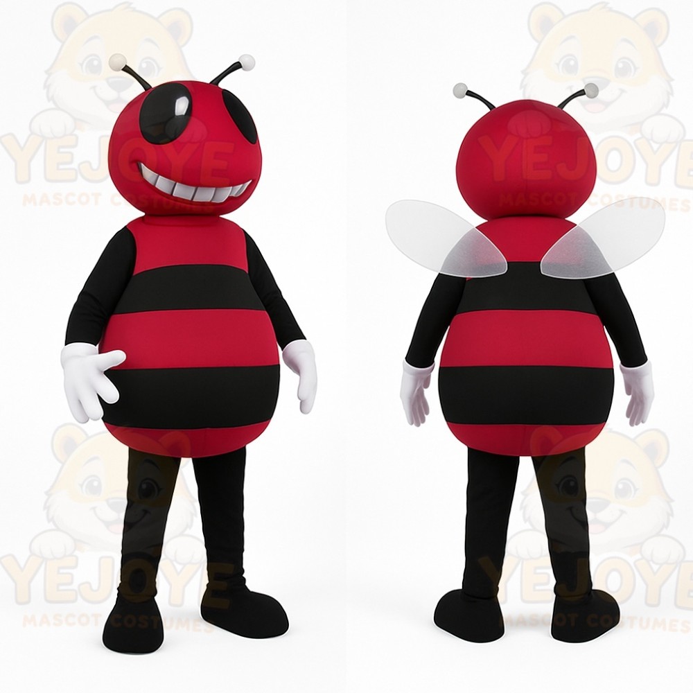 Red Bee Mascot Costume
