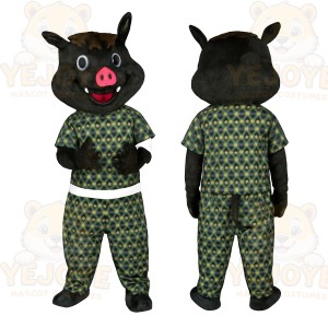 Black Hog Mascot Costume