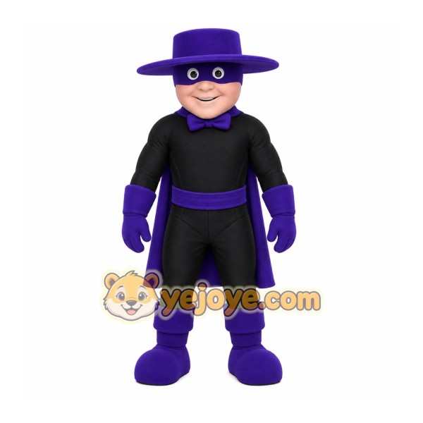 Purple Superhero Mascot Costume