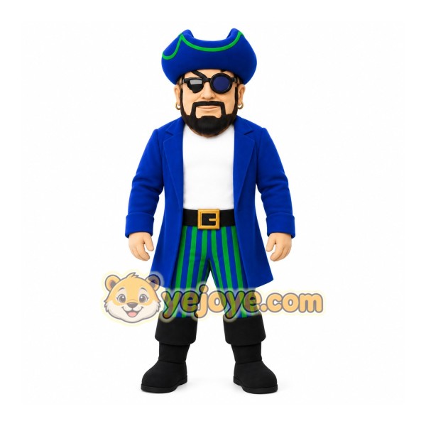 Blue Pirate Mascot Costume