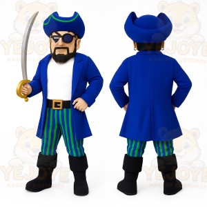 Blue Pirate Mascot Costume