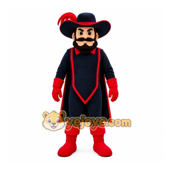 Black Captain Mascot Costume