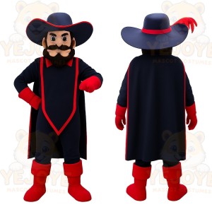 Black Captain Mascot Costume