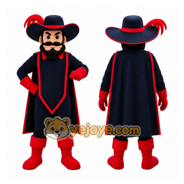 Black Captain Mascot Costume