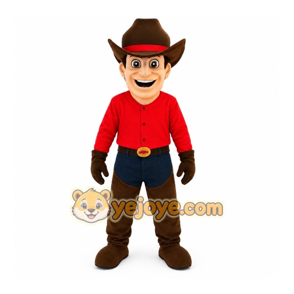 Red Cowboy Mascot Costume