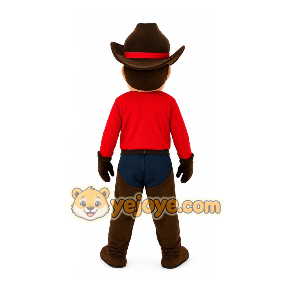 Red Cowboy Mascot Costume