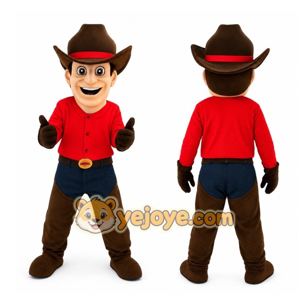 Red Cowboy Mascot Costume