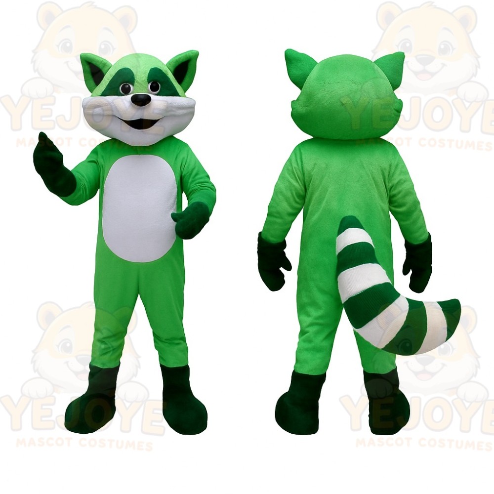 Green Raccoon Mascot Costume