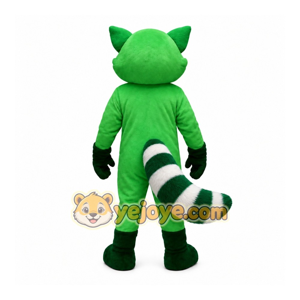 Green Raccoon Mascot Costume Green Raccoon Mascot Costume