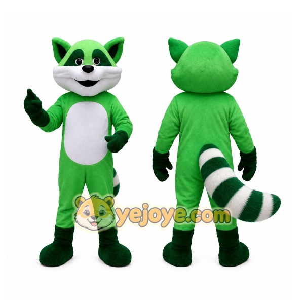 Green Raccoon Mascot Costume