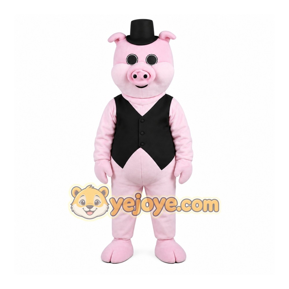 Pink Pig Mascot Costume Pink Pig Mascot Costume