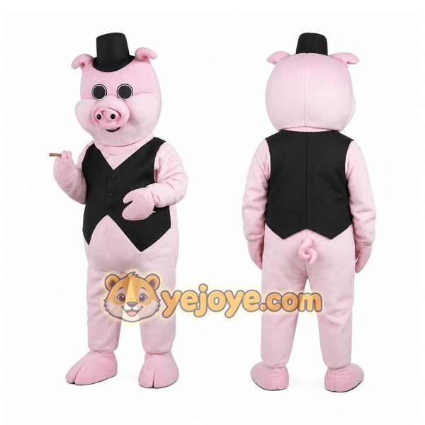 Pink Pig Mascot Costume