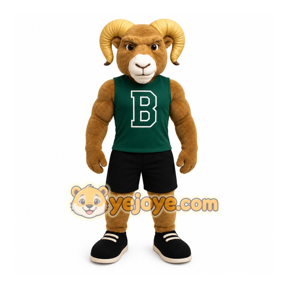 Brown Ram Mascot Costume Brown Ram Mascot Costume