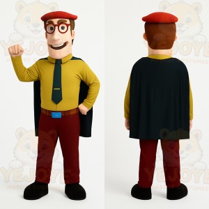 Yellow Superhero Mascot Costume