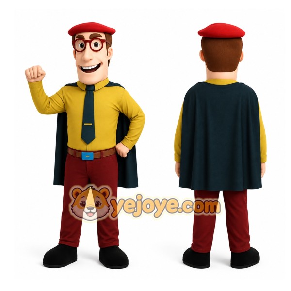Yellow Superhero Mascot Costume