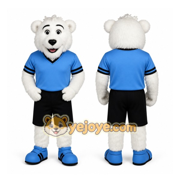 Blue Polar Bear Mascot Costume