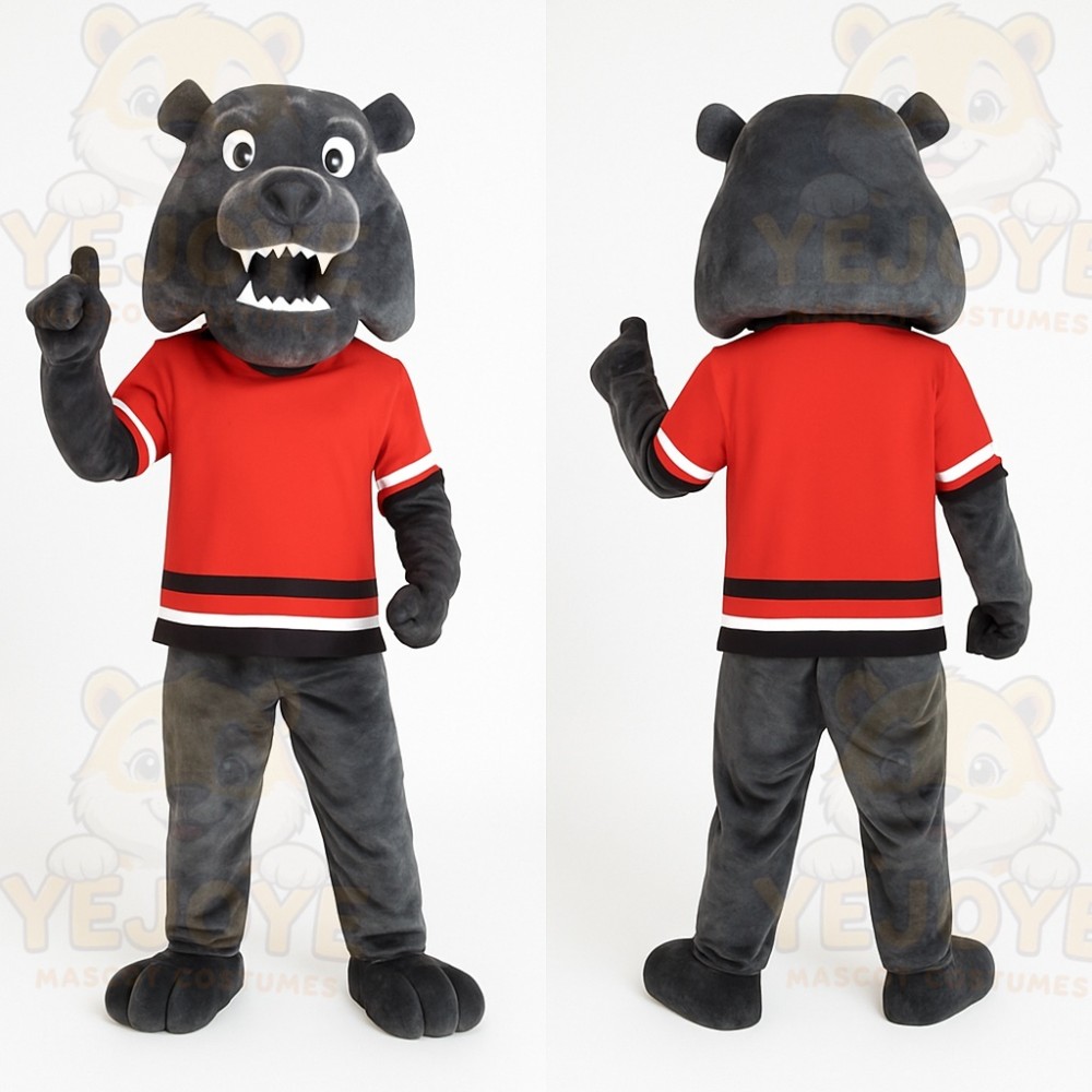 Gray Dog Mascot Costume