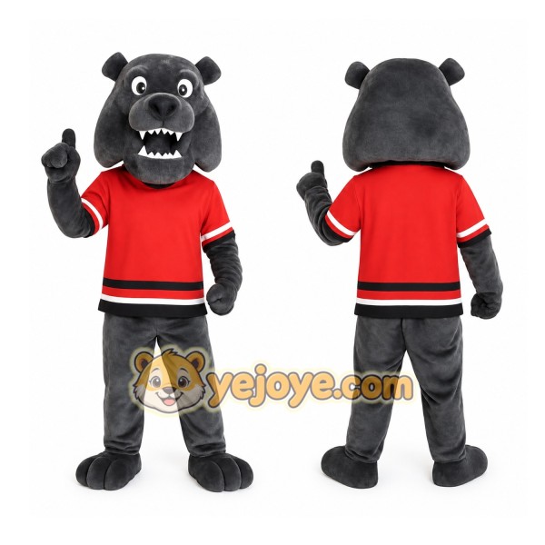 Gray Dog Mascot Costume
