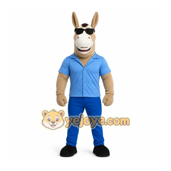 Blue Donkey Mascot Costume Blue Donkey Mascot Costume