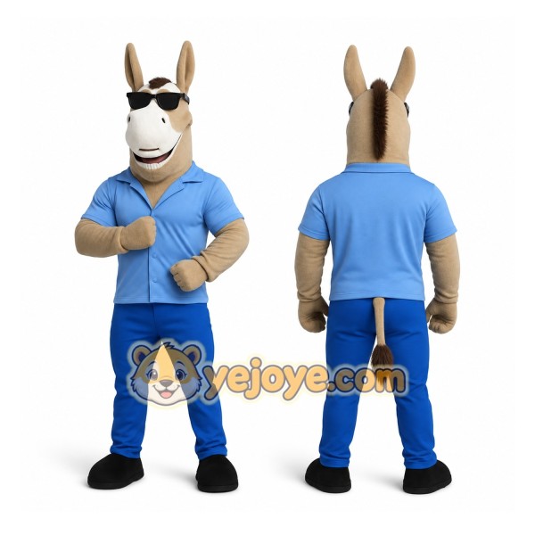 Blue Donkey Mascot Costume
