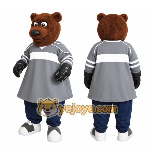 Gray Bear Mascot Costume