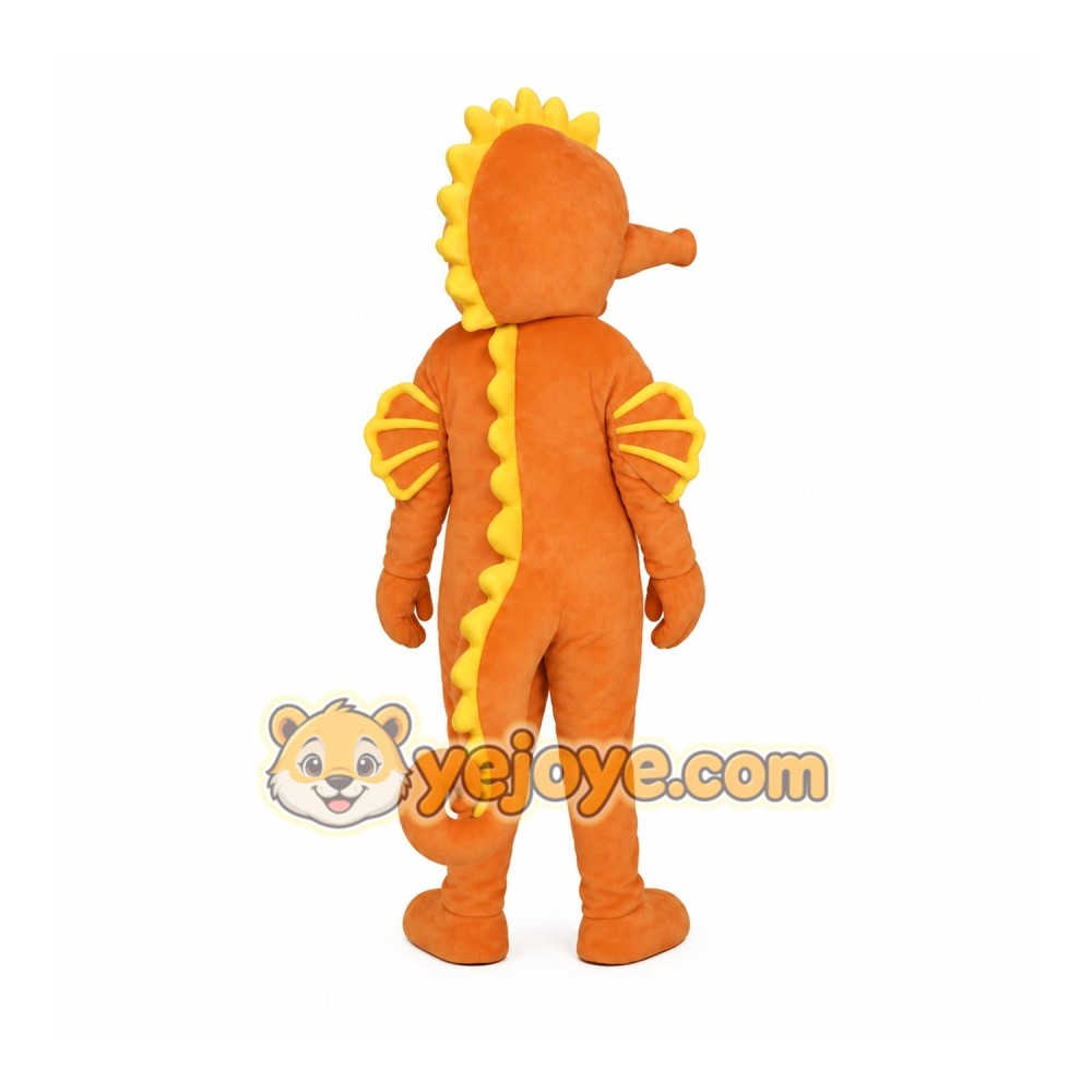 Orange Seahorse Mascot Costume