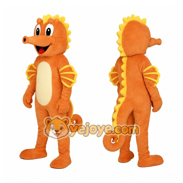 Orange Seahorse Mascot Costume