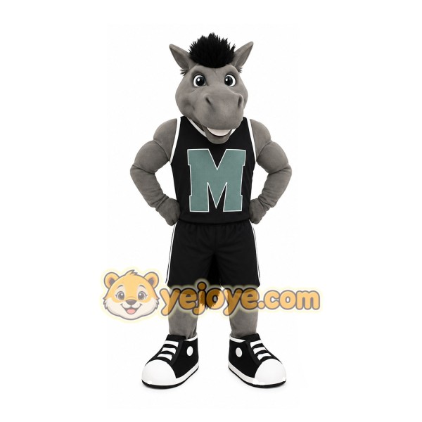Gray Horse Mascot Costume