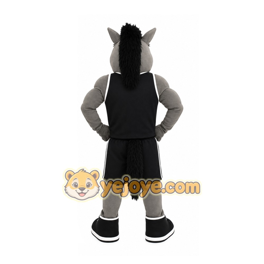 Gray Horse Mascot Costume Gray Horse Mascot Costume