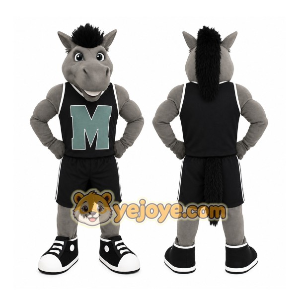 Gray Horse Mascot Costume