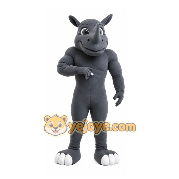 Gray Rhino Mascot Costume Gray Rhino Mascot Costume