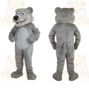 Gray Bear Mascot Costume