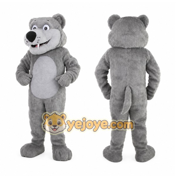 Gray Bear Mascot Costume