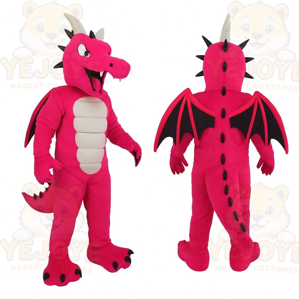 Pink Dragon Mascot Costume