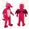 Pink Dragon Mascot Costume