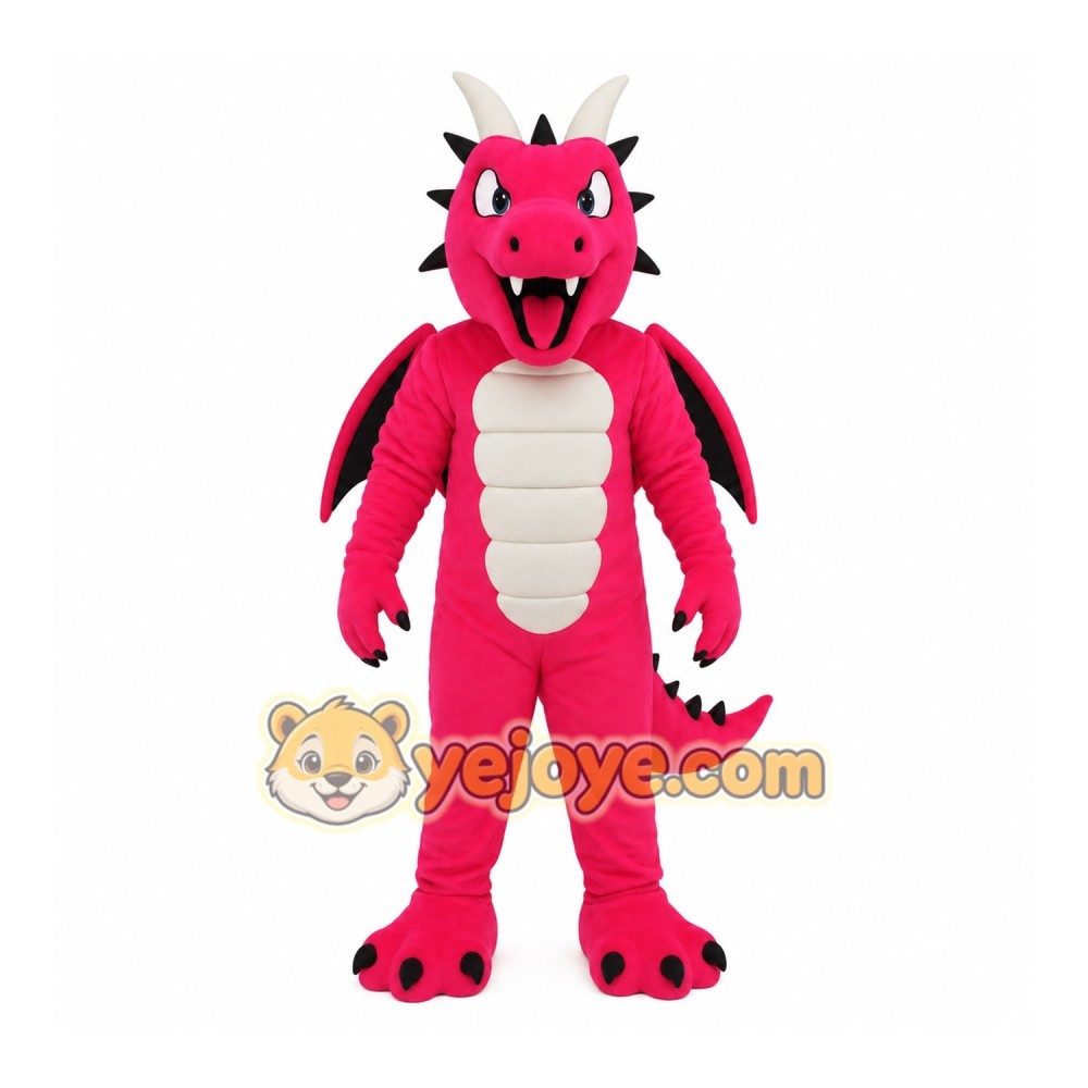 Pink Dragon Mascot Costume Pink Dragon Mascot Costume