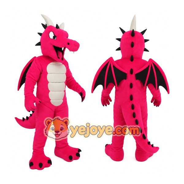 Pink Dragon Mascot Costume
