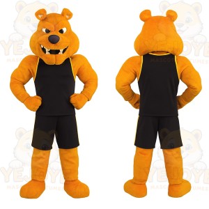 Orange Bulldog Mascot Costume