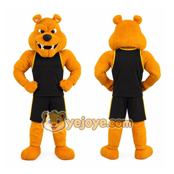 Orange Bulldog Mascot Costume