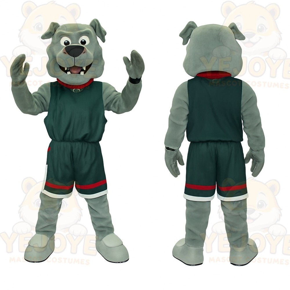 Gray Dog Mascot Costume