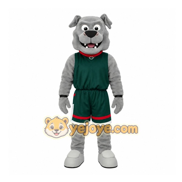 Gray Dog Mascot Costume