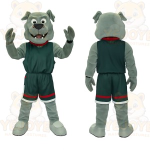 Gray Dog Mascot Costume
