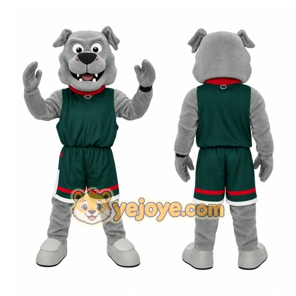 Gray Dog Mascot Costume