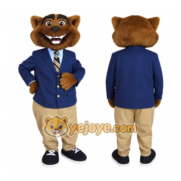 Brown Wolf Mascot Costume
