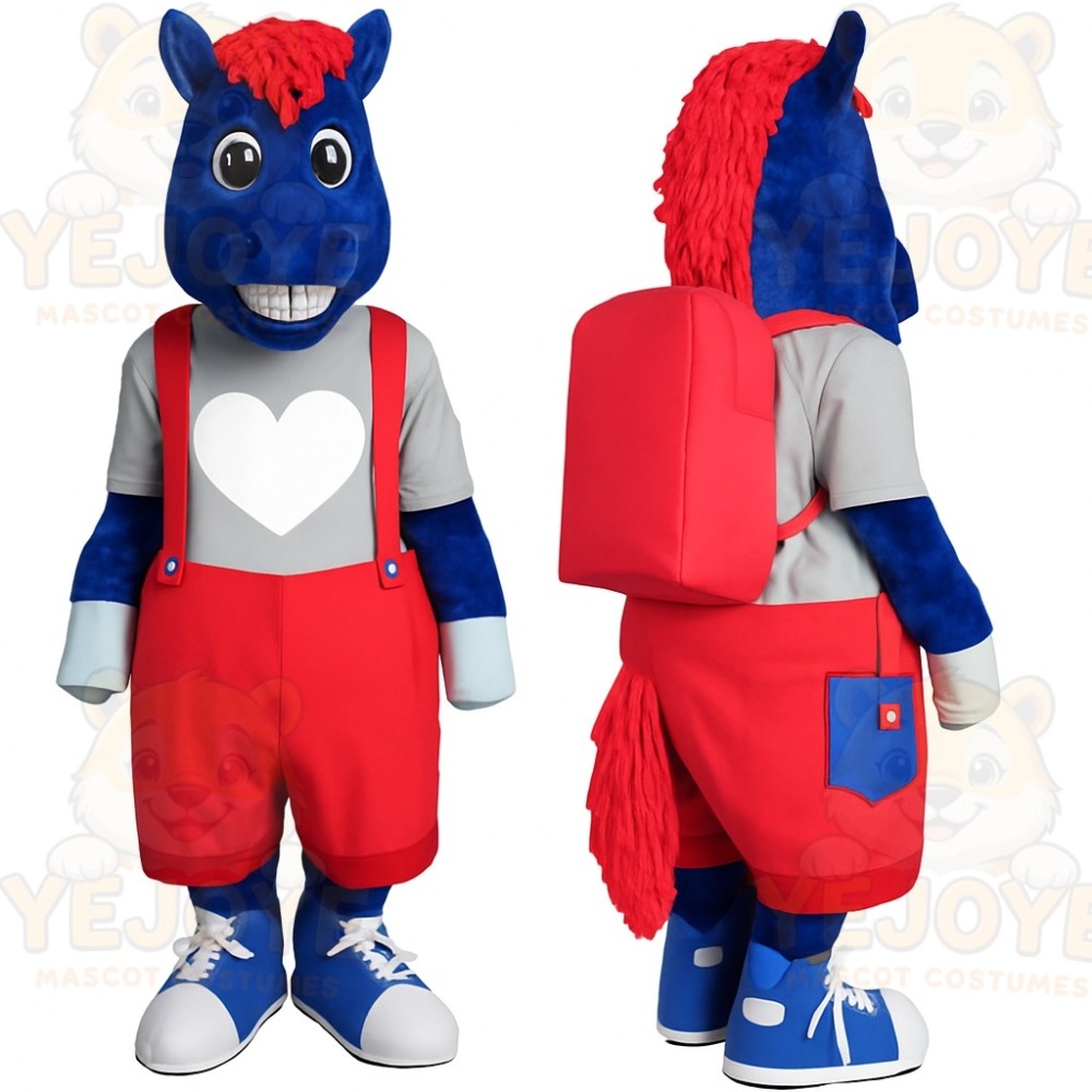 Blue Horse Mascot Costume