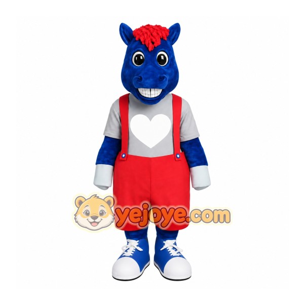 Blue Horse Mascot Costume