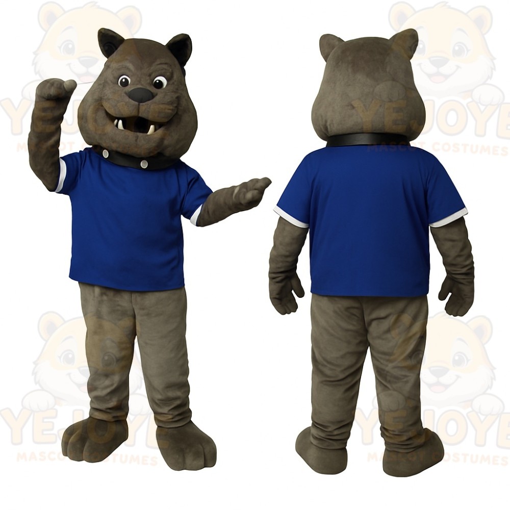 Blue bulldog Mascot Costume